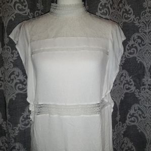 Victorian High Neck Lace Collar Blouse.